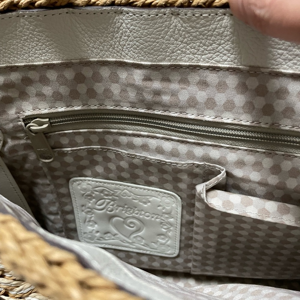 Brighton Straw Shoulder Bag with White Accents - Picture 6 of 9